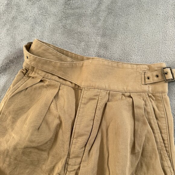 Banana Republic Khakis High Rise Pleated Wide Straight Leg Pants 2 Cargo Linen - Picture 3 of 9